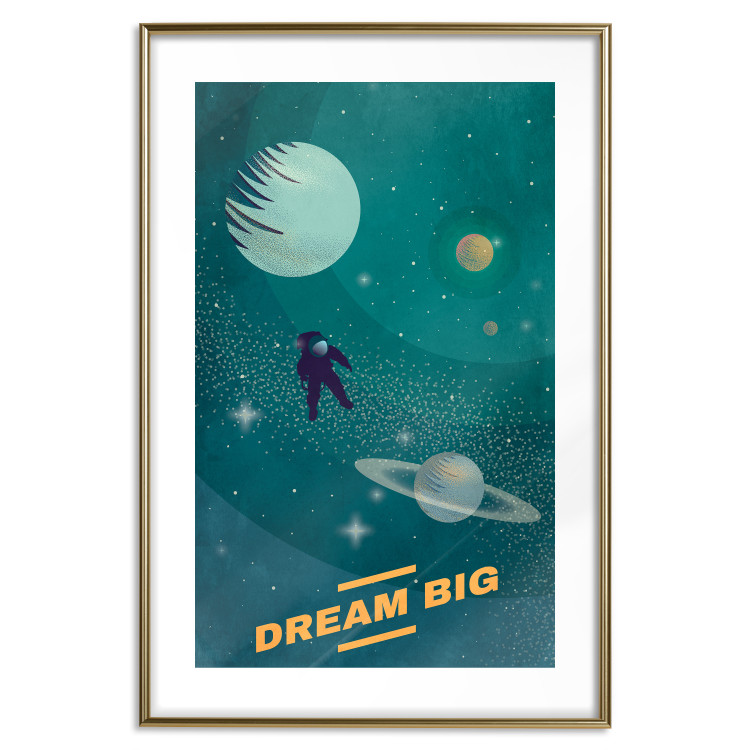 Wall Poster Heavenly Dreams - space abstraction with astronaut and text 129097 additionalImage 14