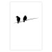 Wall Poster Bird Chatter - birds sitting on wires on plain white background 129597 additionalThumb 19