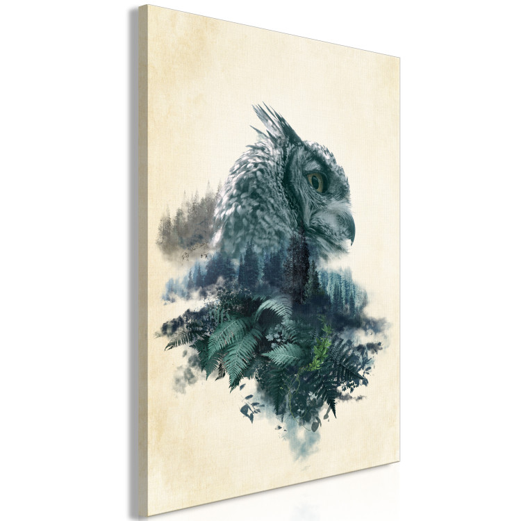 Canvas Art Print Wisdom of Nature (1-piece) Vertical - abstract depiction of a bird 130397 additionalImage 2