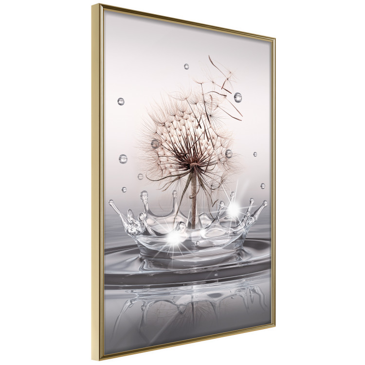 Wall Poster Wind Drops - dandelion in water creating ripples on a light background 132197 additionalImage 14