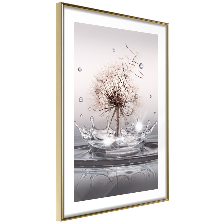 Wall Poster Wind Drops - dandelion in water creating ripples on a light background 132197 additionalImage 7