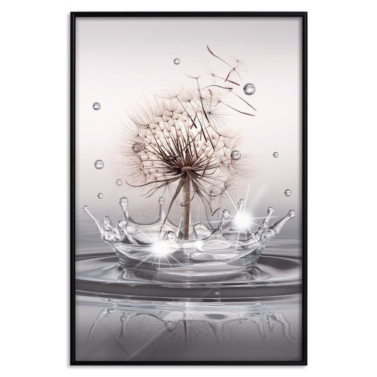 Wall Poster Wind Drops - dandelion in water creating ripples on a light background 132197 additionalImage 16