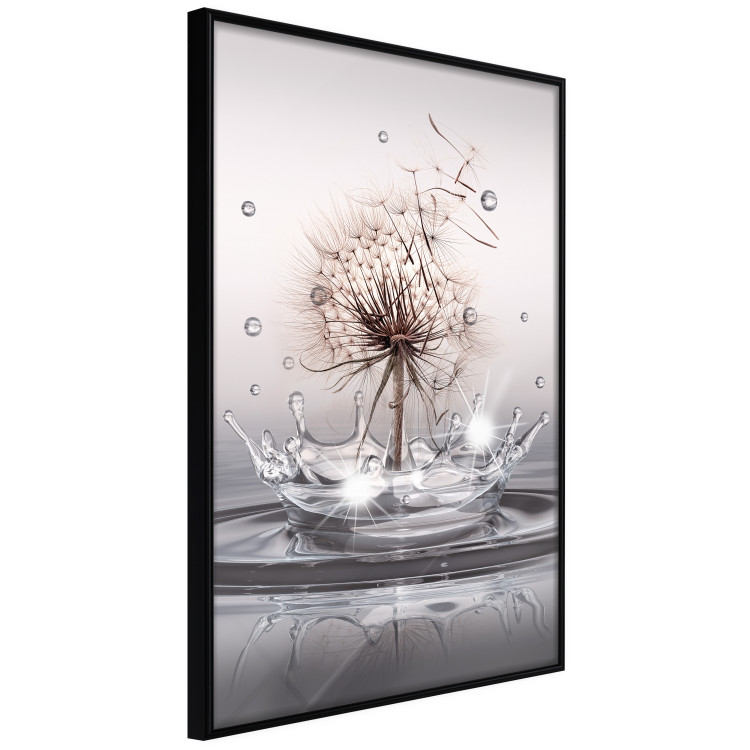 Wall Poster Wind Drops - dandelion in water creating ripples on a light background 132197 additionalImage 11
