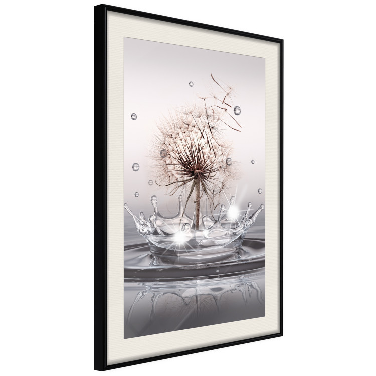 Wall Poster Wind Drops - dandelion in water creating ripples on a light background 132197 additionalImage 2