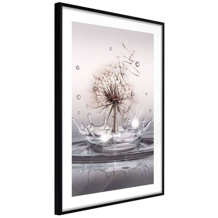 Wall Poster Wind Drops - dandelion in water creating ripples on a light background 132197 additionalImage 8