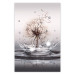 Wall Poster Wind Drops - dandelion in water creating ripples on a light background 132197