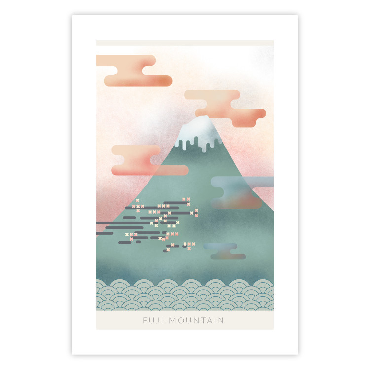 Wall Poster Mount Fuji - abstract composition of a pastel mountain against a sky backdrop 134997 additionalImage 19