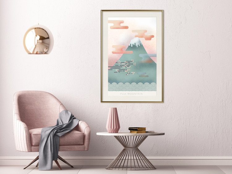 Wall Poster Mount Fuji - abstract composition of a pastel mountain against a sky backdrop 134997 additionalImage 22