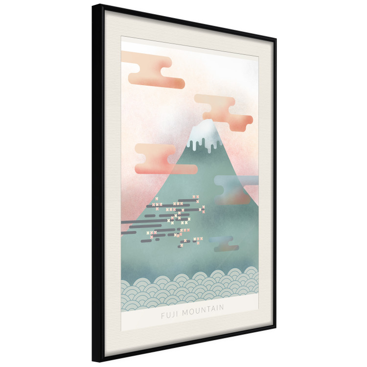 Wall Poster Mount Fuji - abstract composition of a pastel mountain against a sky backdrop 134997 additionalImage 2