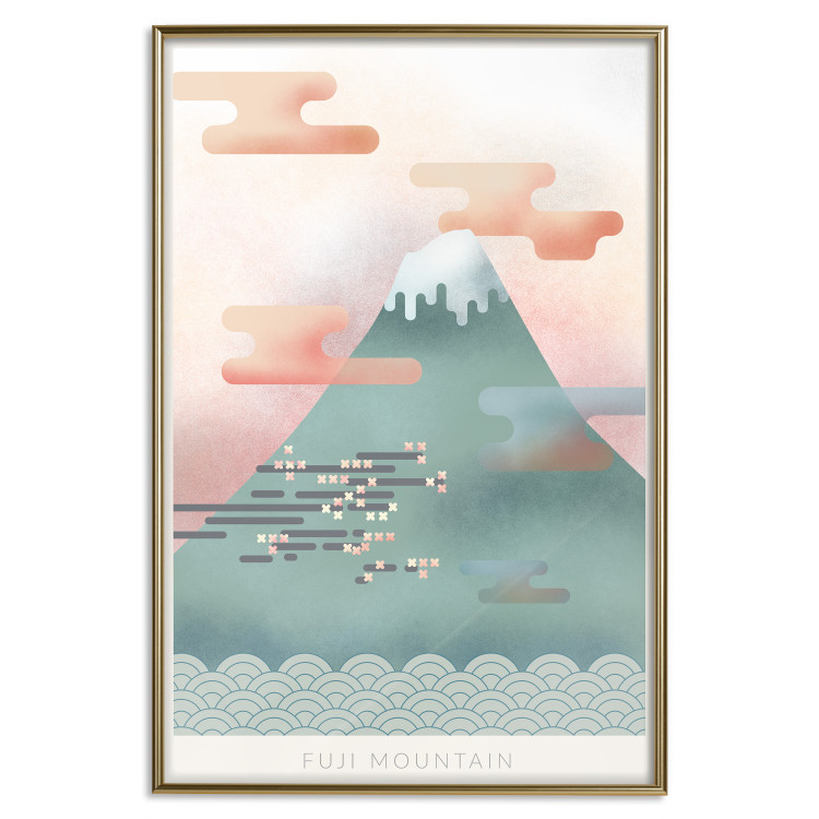 Wall Poster Mount Fuji - abstract composition of a pastel mountain against a sky backdrop 134997 additionalImage 21