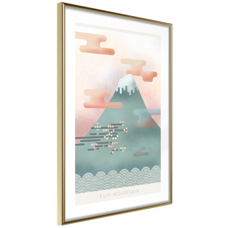 Wall Poster Mount Fuji - abstract composition of a pastel mountain against a sky backdrop 134997 additionalImage 7