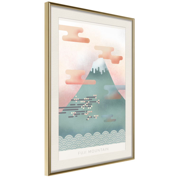 Wall Poster Mount Fuji - abstract composition of a pastel mountain against a sky backdrop 134997 additionalImage 3