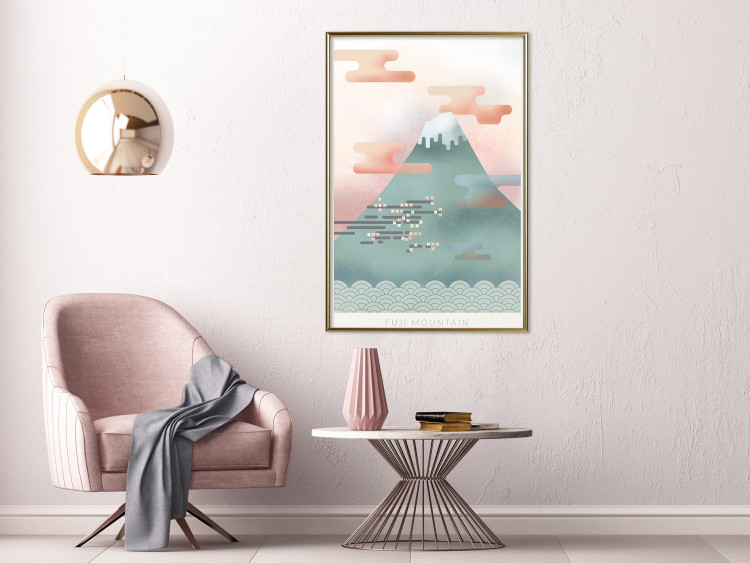 Wall Poster Mount Fuji - abstract composition of a pastel mountain against a sky backdrop 134997 additionalImage 7