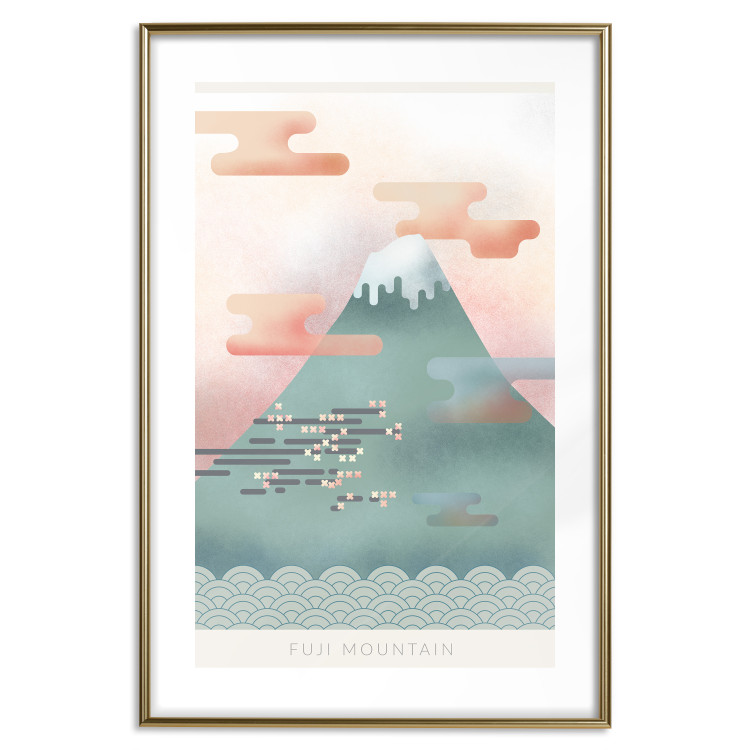 Wall Poster Mount Fuji - abstract composition of a pastel mountain against a sky backdrop 134997 additionalImage 16