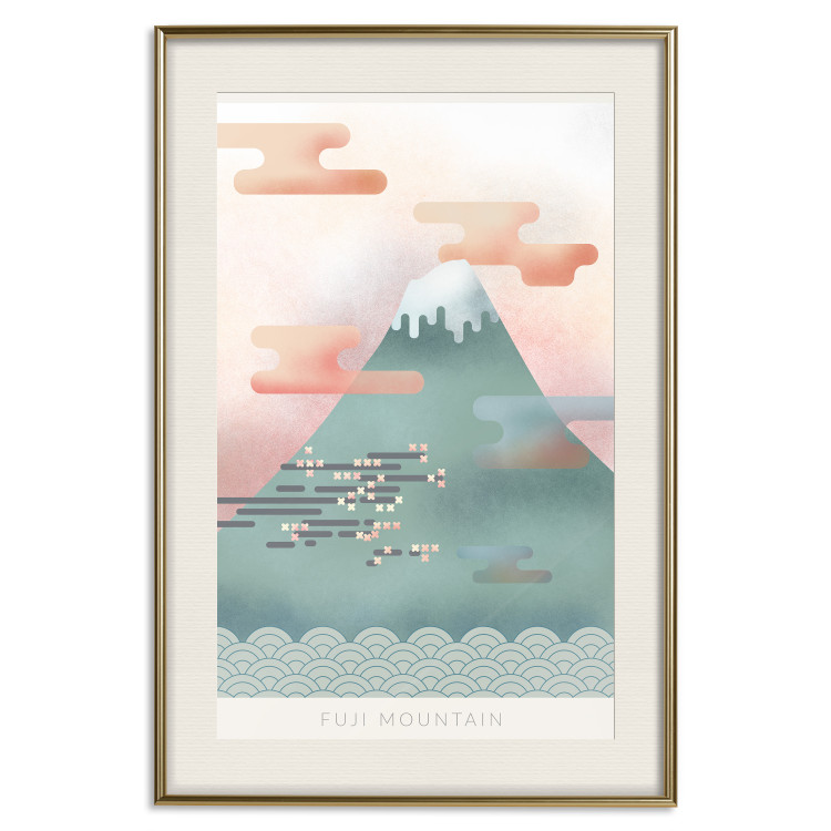 Wall Poster Mount Fuji - abstract composition of a pastel mountain against a sky backdrop 134997 additionalImage 20