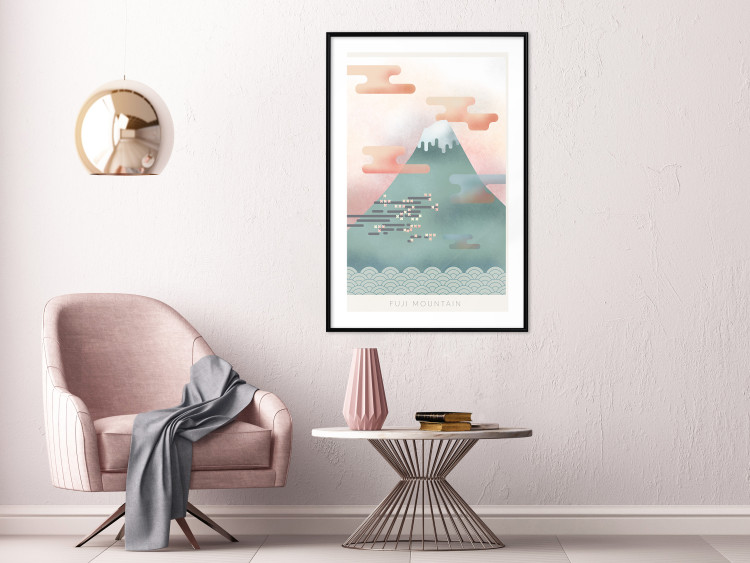 Wall Poster Mount Fuji - abstract composition of a pastel mountain against a sky backdrop 134997 additionalImage 23