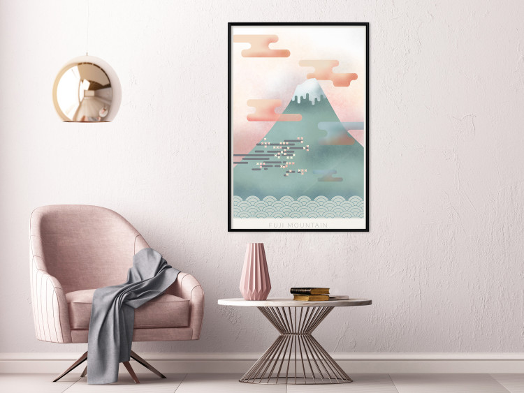 Wall Poster Mount Fuji - abstract composition of a pastel mountain against a sky backdrop 134997 additionalImage 6