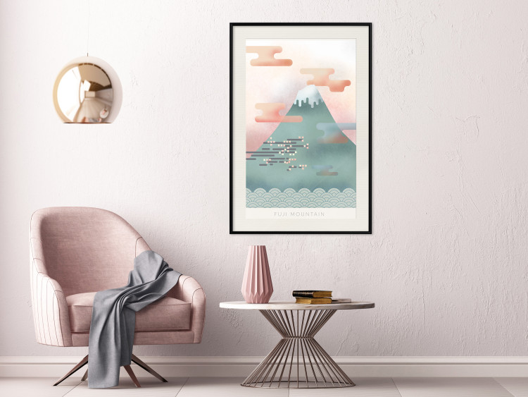 Wall Poster Mount Fuji - abstract composition of a pastel mountain against a sky backdrop 134997 additionalImage 24