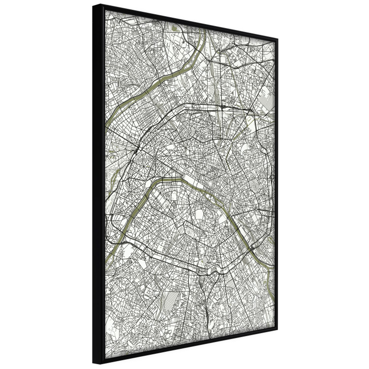 Wall Poster Parisian Mosaic - black and white map of a large city depicted from a bird's-eye view 135097 additionalImage 11