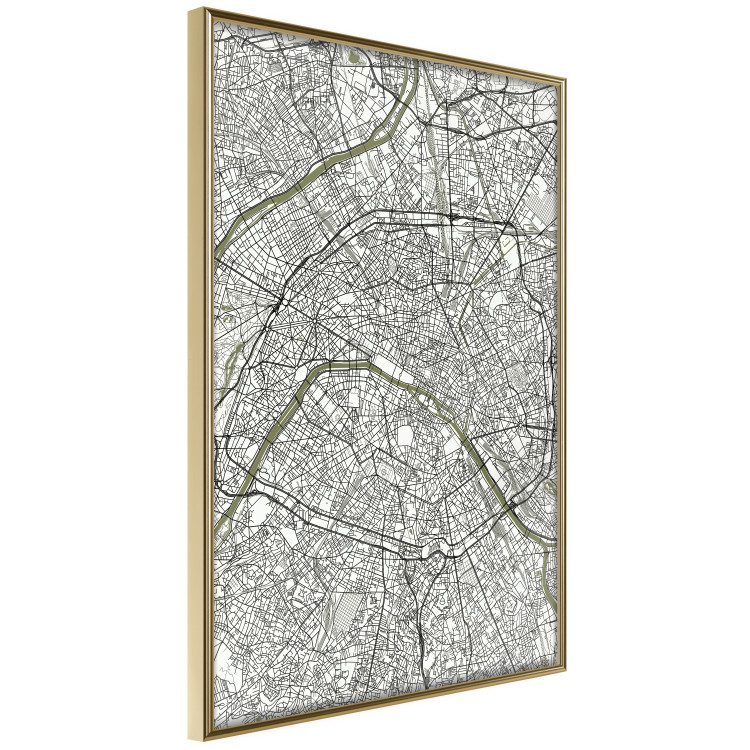 Wall Poster Parisian Mosaic - black and white map of a large city depicted from a bird's-eye view 135097 additionalImage 12
