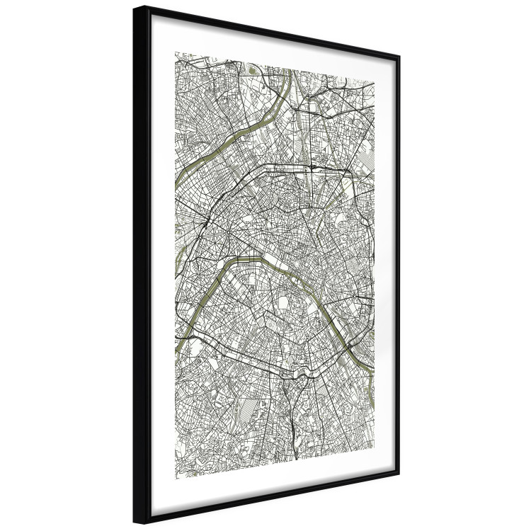 Wall Poster Parisian Mosaic - black and white map of a large city depicted from a bird's-eye view 135097 additionalImage 6