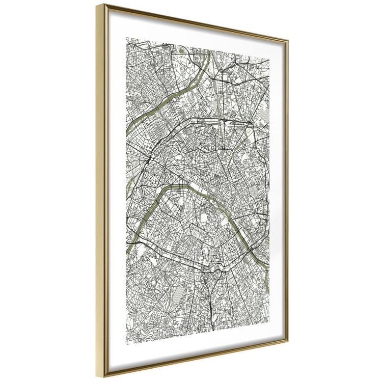 Wall Poster Parisian Mosaic - black and white map of a large city depicted from a bird's-eye view 135097 additionalImage 7