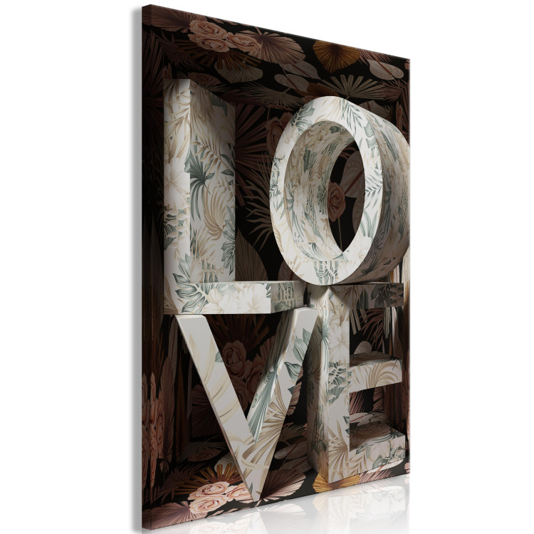 Canvas Love in the letters - inscription LOVE covered with floral motifs 135397 additionalImage 2