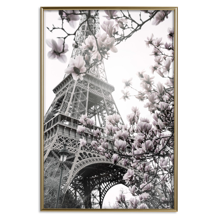 Wall Poster Parisian Magnolias - bright landscape of magnolia flowers with the Eiffel Tower in the background 135597 additionalImage 9