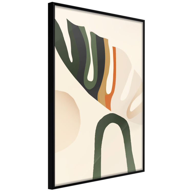 Wall Poster My Dream - simple boho-style abstraction with a leaf in warm colors 137497 additionalImage 11