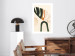 Wall Poster My Dream - simple boho-style abstraction with a leaf in warm colors 137497 additionalThumb 4