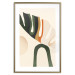 Wall Poster My Dream - simple boho-style abstraction with a leaf in warm colors 137497 additionalThumb 12