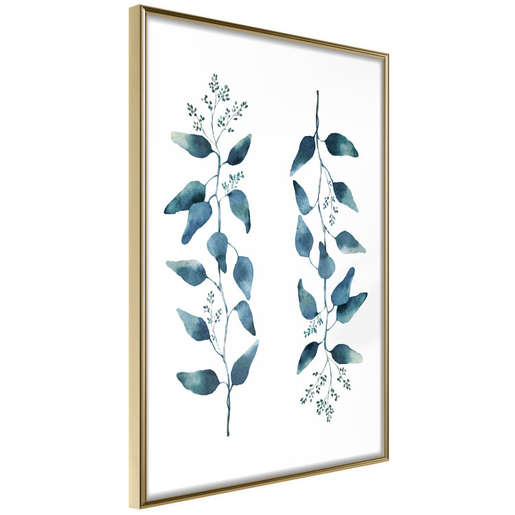 Poster Always Together - branches with green leaves on a contrasting white background 137697 additionalImage 8