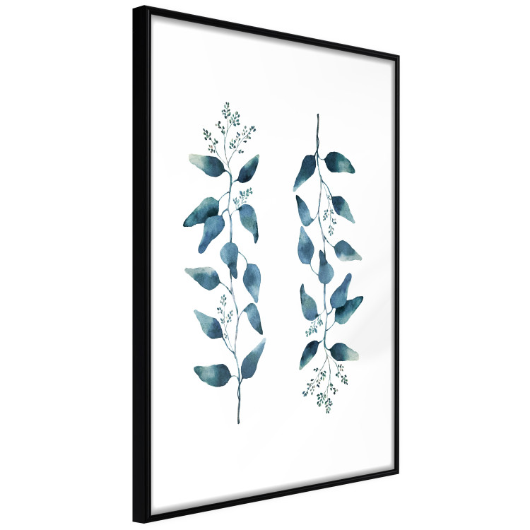 Poster Always Together - branches with green leaves on a contrasting white background 137697 additionalImage 10