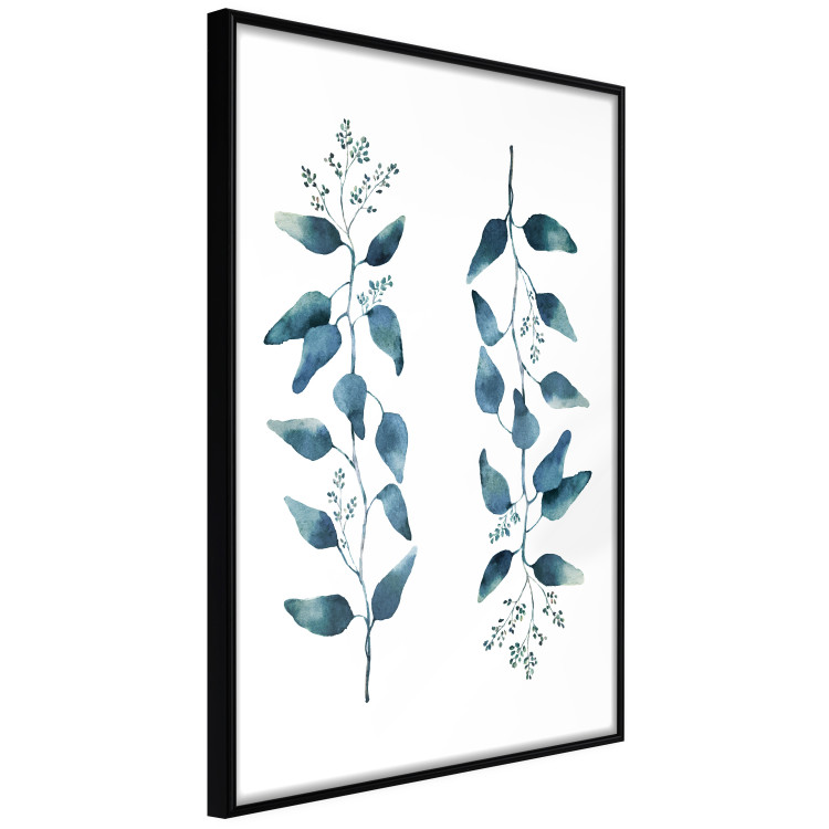 Poster Always Together - branches with green leaves on a contrasting white background 137697 additionalImage 9