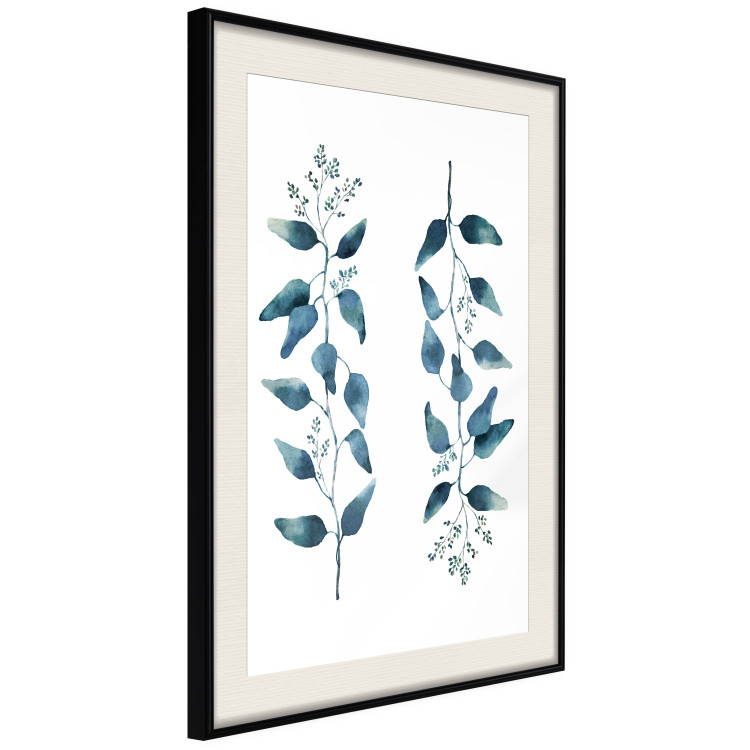 Poster Always Together - branches with green leaves on a contrasting white background 137697 additionalImage 7