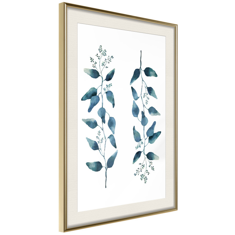 Poster Always Together - branches with green leaves on a contrasting white background 137697 additionalImage 6