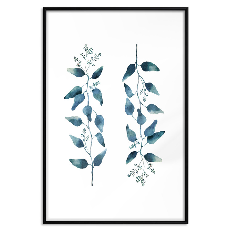 Poster Always Together - branches with green leaves on a contrasting white background 137697 additionalImage 13
