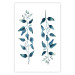 Poster Always Together - branches with green leaves on a contrasting white background 137697