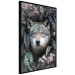 Wall Poster Wolf in Flowers - portrait of a wolf against a background of green plants and flowers 138697 additionalThumb 8