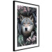 Wall Poster Wolf in Flowers - portrait of a wolf against a background of green plants and flowers 138697 additionalThumb 10