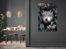Wall Poster Wolf in Flowers - portrait of a wolf against a background of green plants and flowers 138697 additionalThumb 4