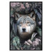 Wall Poster Wolf in Flowers - portrait of a wolf against a background of green plants and flowers 138697 additionalThumb 20