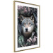 Wall Poster Wolf in Flowers - portrait of a wolf against a background of green plants and flowers 138697 additionalThumb 14