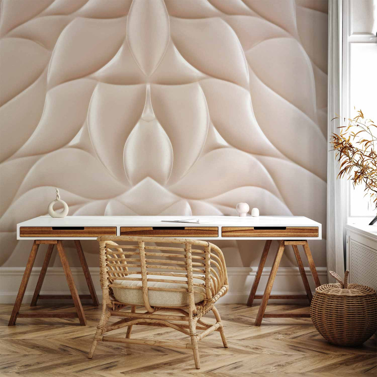 Wall Mural White abstraction - composition depicting a quilted motif 138797 additionalImage 4