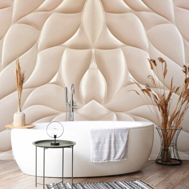 Wall Mural White abstraction - composition depicting a quilted motif 138797 additionalImage 8