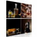 Canvas Luxurious Alcoholic Drinks - Glasses, Bottles and Cigars in a Bar Atmosphere 145497 additionalThumb 2