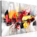 Canvas Colorful Abstraction - Shapes with Expressive Paintings on a Gray Background 146597 additionalThumb 2