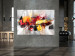 Canvas Colorful Abstraction - Shapes with Expressive Paintings on a Gray Background 146597 additionalThumb 3