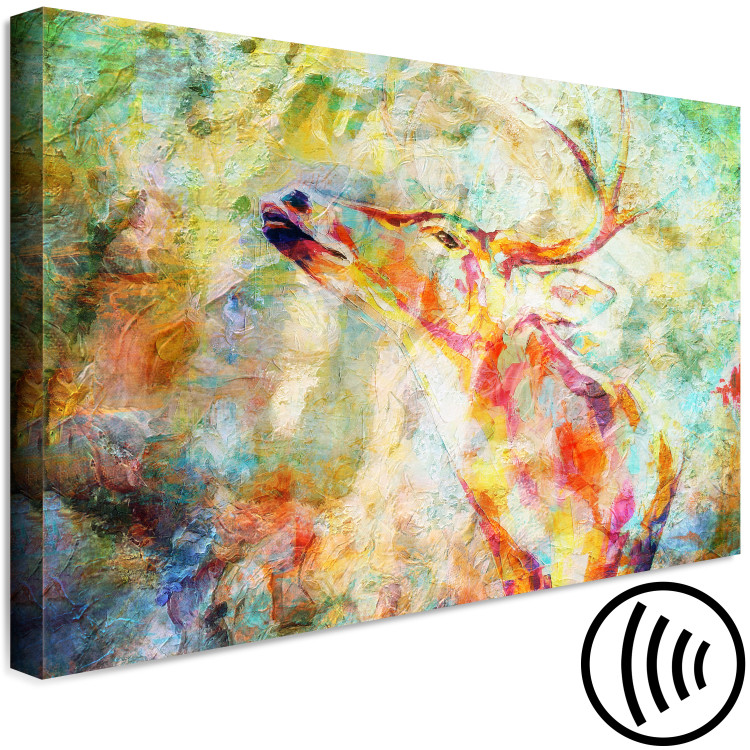 Canvas Art Print Fairytale Deer (1-piece) Wide - animal on a colorful background 149097 additionalImage 6