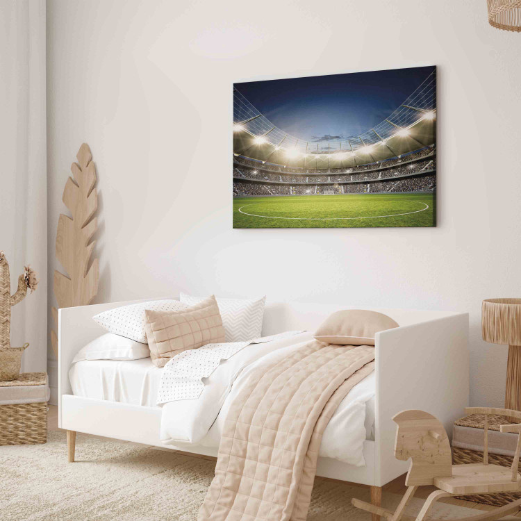 Canvas Art Print Football Stadium - Illuminated Pitch and Stands Before the Final Match 151197 additionalImage 4